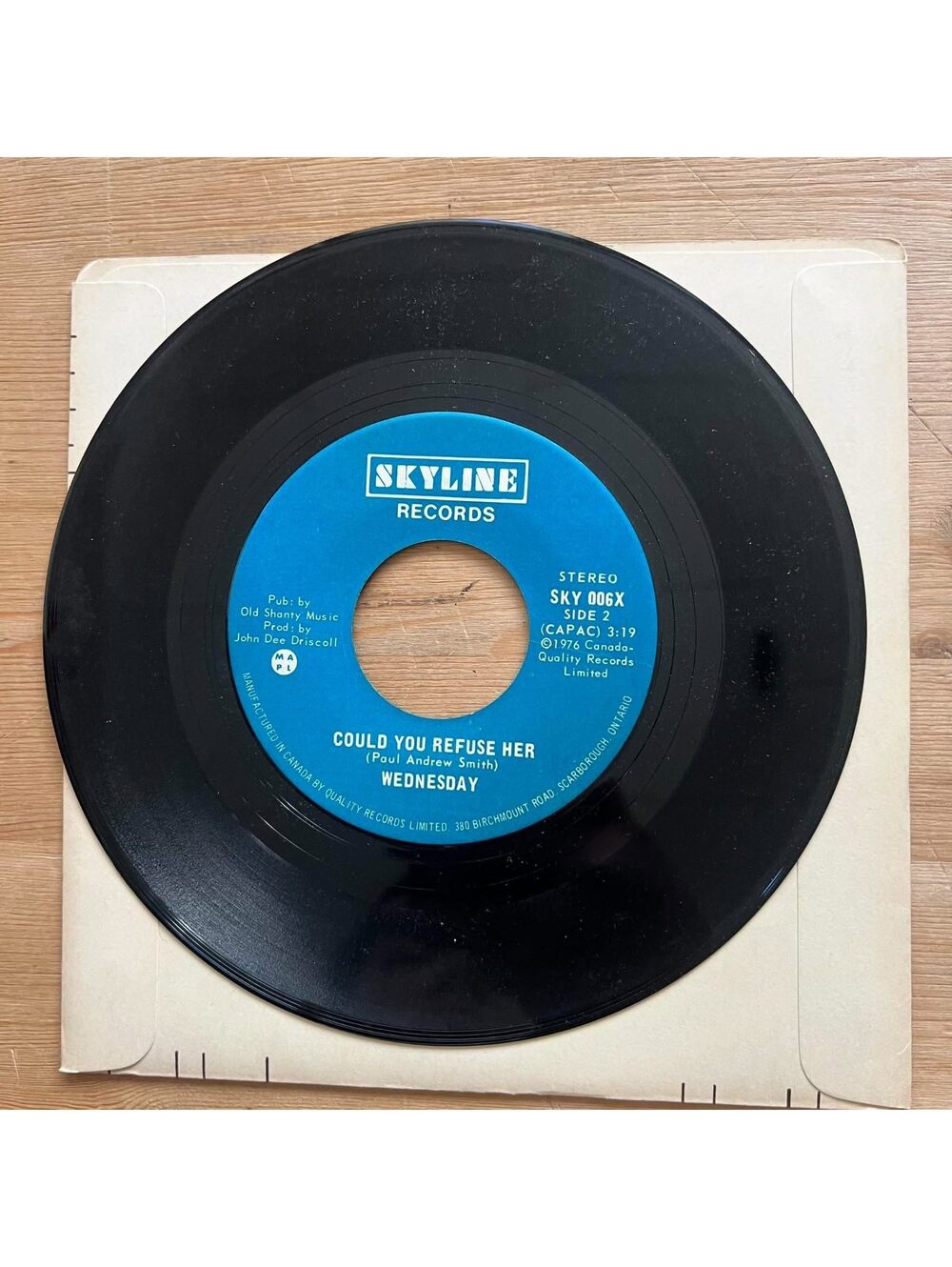 Wednesday - Could you Refuse Her/Doing the Best that I Can 45rpm VG+ R19